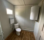 Bürocontainer 6,00 x 2,40 m mit WC, Dusche und Küche (Ref: 2390)